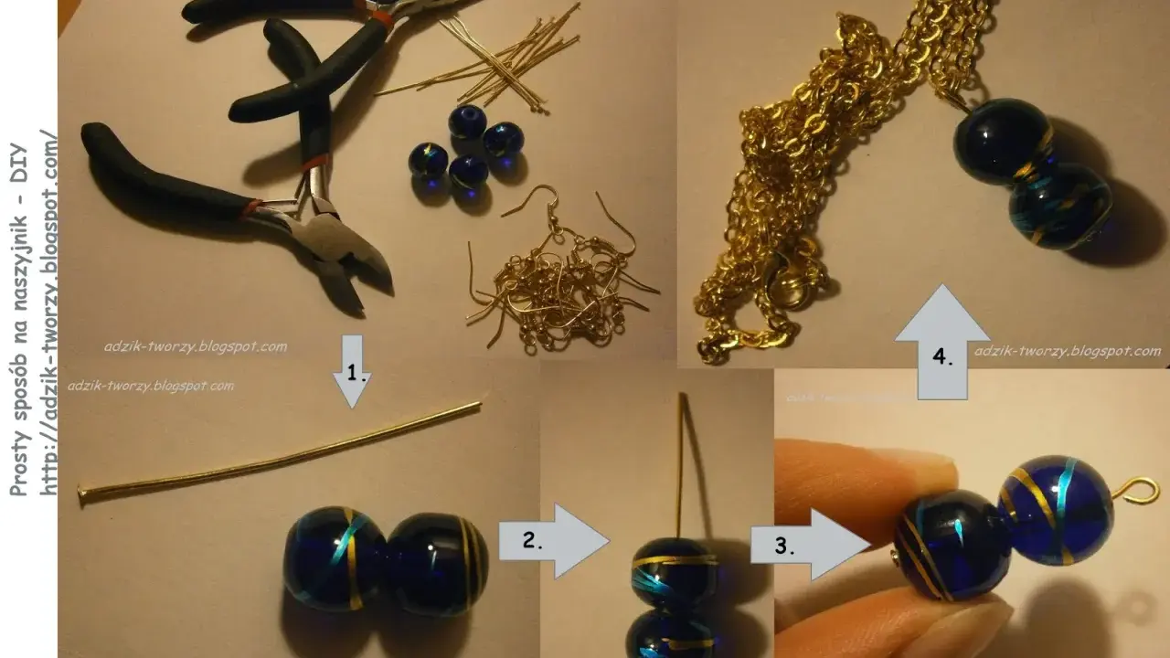 Tworzenie biżuterii z koralików DIY: narzędzia, koraliki, drucik i łańcuszek. Krok po kroku powstaje piękny naszyjnik.