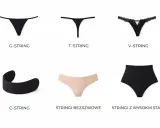 Różne rodzaje stringów: G-string, T-string, V-string, C-string, stringi bezszwowe i stringi z wysokim stanem.