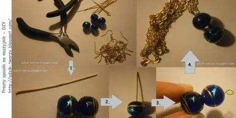 Tworzenie biżuterii z koralików DIY: narzędzia, koraliki, drucik i łańcuszek. Krok po kroku powstaje piękny naszyjnik.