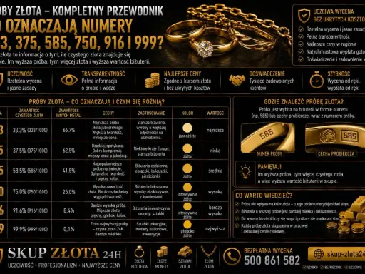 Złota obrączka z wybitym numerem próby 585, symbolizująca wysoką wartość biżuterii.