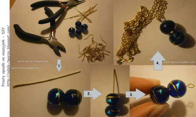 Tworzenie biżuterii z koralików DIY: narzędzia, koraliki, drucik i łańcuszek. Krok po kroku powstaje piękny naszyjnik.
