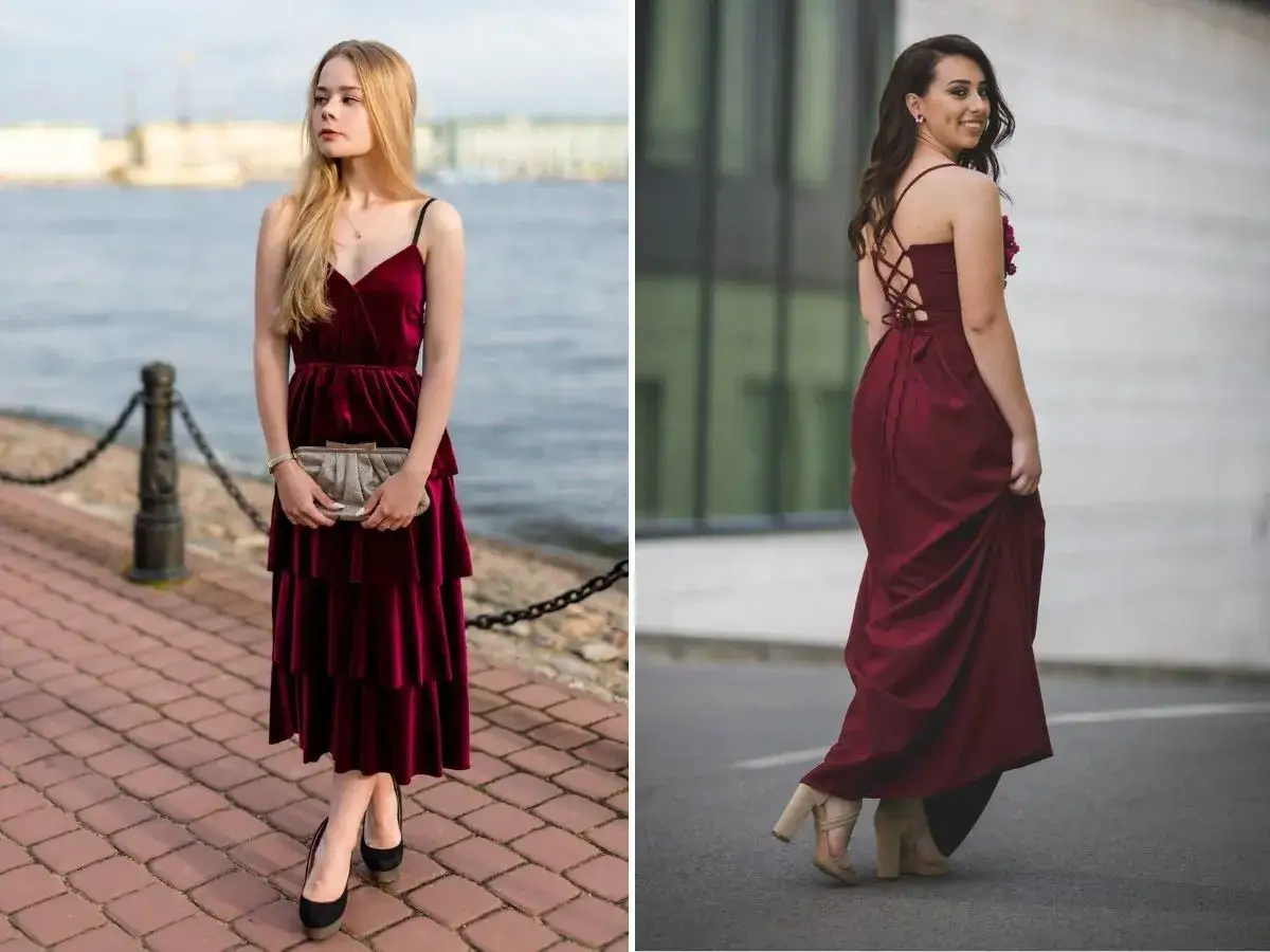 Zdjęcie Jaki kolor rajstop do bordowej sukienki, aby wyglądać elegancko?